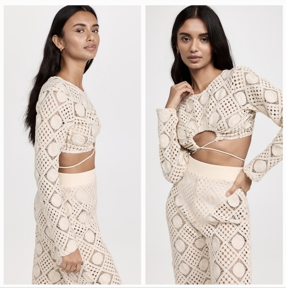 NWT ANDREA IYAMAH Hira Crochet Top Cover Up S Small - Picture 3 of 12